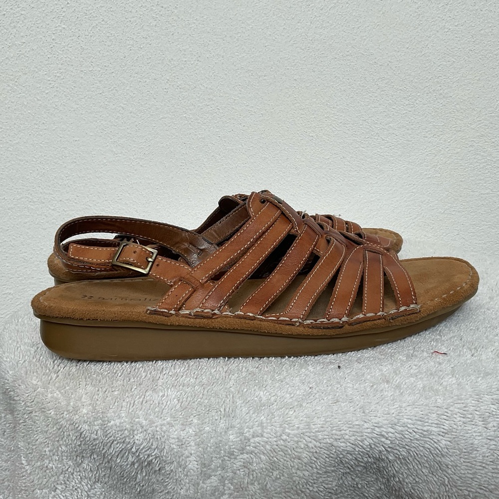 Naturalizer Danielle Brown Leather Open Toe Sandal Size 10M Summer Spring